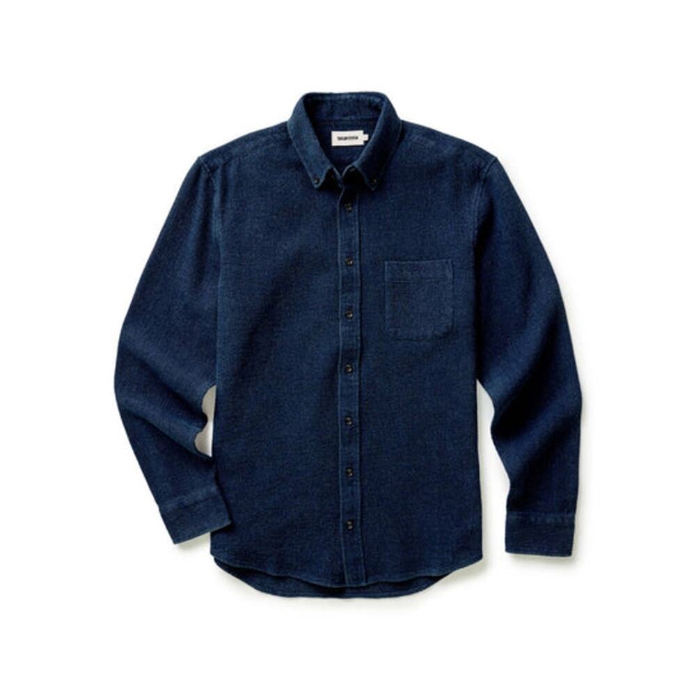 Taylor Stitch Jack Cotton Long sleeve Button-Down Shirt Rinsed Indigo Waffle 40